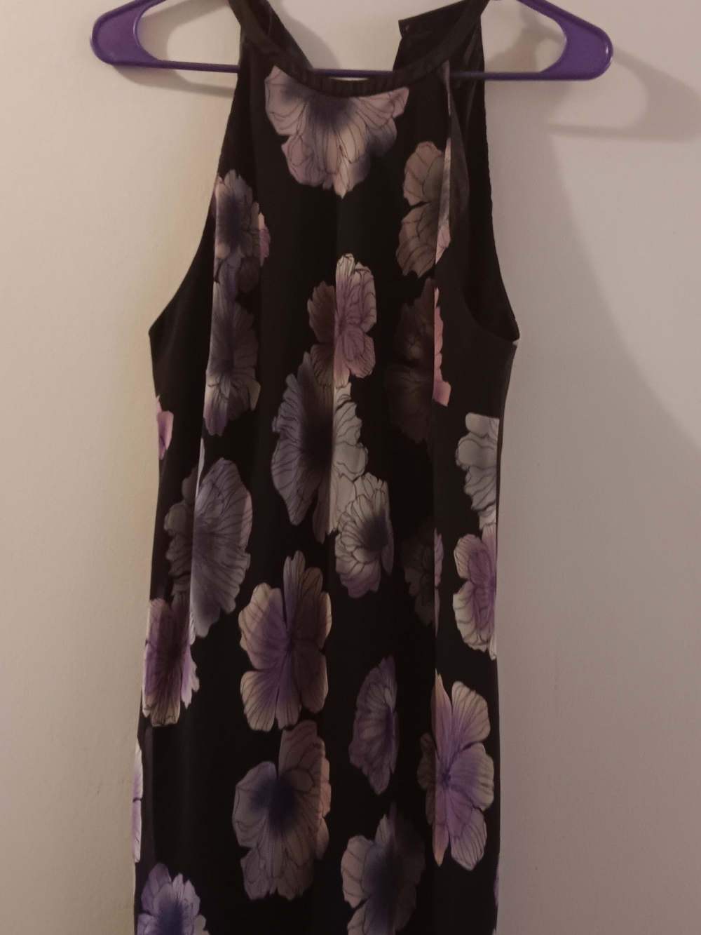 Womens jones wear black purple floral maxi dress size 12